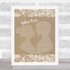 Christie Yellow River Burlap & Lace Song Lyric Print