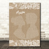 Olly Murs Maria Burlap & Lace Song Lyric Print