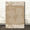 Bryan Adams Heaven Burlap & Lace Song Lyric Quote Print