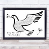 Lee Marvin I was born under a Wandering Star Black & White Dove Bird Song Lyric Wall Art Print
