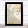 Louis Armstrong What A Wonderful World Man Lady Dancing Song Lyric Print