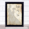 Tom Baxter Light Me Up Man Lady Dancing Song Lyric Quote Print