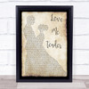 Elvis Presley Love Me Tender Man Lady Dancing Song Lyric Quote Print