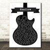 Lady Gaga & Bradley Cooper Shallow Black & White Guitar Song Lyric Quote Print