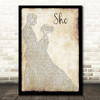 Jen foster She Man Lady Dancing Song Lyric Quote Print