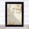 Bryan Adams You Belong To Me Song Lyric Man Lady Dancing Quote Print