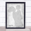 Any Song Lyrics Custom Mother & Child Grey Song Lyric Print
