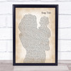 Any Song Lyrics Custom Mother & Baby Song Lyric Print