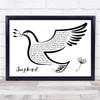 Fleetwood Mac Songbird Black & White Dove Bird Song Lyric Wall Art Print