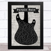 Prince Purple Rain Electric Guitar Music Script Song Lyric Music Art Print
