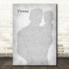 Billy Joel Vienna Father & Baby Grey Song Lyric Music Art Print