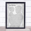 Phil Collins Son Of Man Father & Child Grey Song Lyric Print