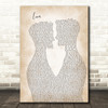 Taylor Swift Lover Two Men Gay Couple Wedding Song Lyric Music Art Print