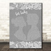 Daft Punk Get Lucky Grey Burlap & Lace Song Lyric Print