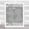 Daft Punk Get Lucky Grey Burlap & Lace Song Lyric Print