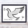 Blake Shelton Savior's Shadow Black & White Dove Bird Song Lyric Music Art Print