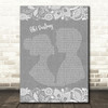 The Beatles Oh! Darling Burlap & Lace Grey Song Lyric Quote Print