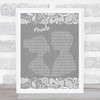 Shinedown Miracle Burlap & Lace Grey Song Lyric Quote Print