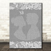 Beyoncé XO Burlap & Lace Grey Song Lyric Print