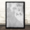 Pink Glitter In The Air Grey Man Lady Dancing Song Lyric Print