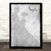 Robbie Williams Angels Grey Man Lady Dancing Song Lyric Print