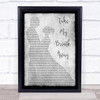 Berlin Take My Breath Away Man Lady Dancing Grey Song Lyric Quote Print