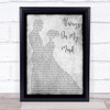Elvis Presley Always On My Mind Grey Song Lyric Man Lady Dancing Quote Print