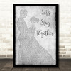 Al Green Let's Stay Together Man Lady Dancing Grey Song Lyric Print