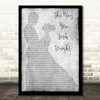 Frank Sinatra The Way You Look Tonight Man Lady Dancing Grey Song Lyric Print