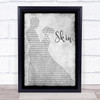 Rag'n'Bone Man Skin Man Lady Dancing Grey Song Lyric Print