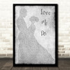 The Beatles Love Me Do Man Lady Dancing Grey Song Lyric Print