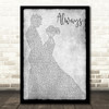 Bon Jovi Always Grey Song Lyric Man Lady Dancing Quote Print