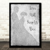 Eagles Love Will Keep Us Alive Grey Song Lyric Man Lady Dancing Quote Print