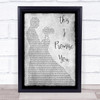 N Sync This I Promise You Grey Song Lyric Man Lady Dancing Quote Print