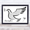 Hillsong Cornerstone Black & White Dove Bird Song Lyric Quote Music Print