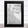 Westlife Beautiful In White Grey Man Lady Dancing Song Lyric Music Art Print