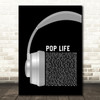 Prince Pop Life Grey Headphones Song Lyric Music Art Print