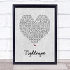 Michelle Williams Tightrope Grey Heart Song Lyric Print