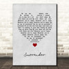Natalie Taylor Surrender Grey Heart Song Lyric Print