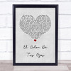 Banda MS El Color De Tus Ojos Grey Heart Song Lyric Print