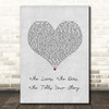 Original Broadway Cast Of Hamilton Who Lives, Who Dies, Who Tells Your Story Grey Heart Song Lyric Print