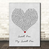 Paul Weller Sweet Pea, My Sweet Pea Grey Heart Song Lyric Print