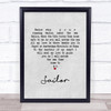 Petula Clark Sailor Grey Heart Song Lyric Print