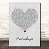 Bazzi Paradise Grey Heart Song Lyric Print