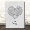 Shawn Mendes Why Grey Heart Song Lyric Print