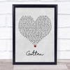 Slash Gotten Grey Heart Song Lyric Print