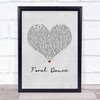 Terry Wogan Foral Dance Grey Heart Song Lyric Print