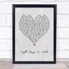 The Beatles Eight Days A Week Grey Heart Song Lyric Print