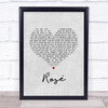 The Feeling Rosé Grey Heart Song Lyric Print