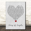 The Script Army of Angels Grey Heart Song Lyric Print